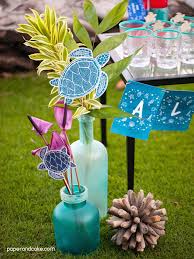 Sea Turtle Party Decorations Paper And Cake Turtle Birthday Parties Turtle Theme Party Turtle Birthday Decorations