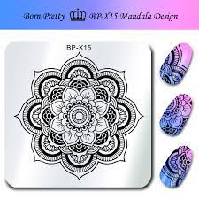 1 99 born pretty 6 6cm square nail art stamp template mandala design floral image plate bp x15 stamp mandala ongles