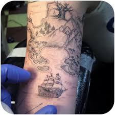Tattoodo On Instagram Little Map Made By Bengrillo Tattoodo Tattoos Pirate Tattoo Disney Sleeve Tattoos