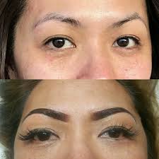 Ombre Powdered Brow Permanent Makeup Before And After She Looks Like Another Person Makeup Before And After Permanent Makeup Brows