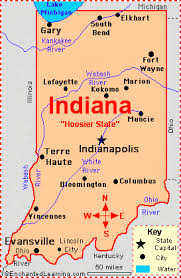Wayne, south bend, evansville, muncie, and marion. Indiana Map