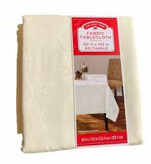 Holiday christmas embroidered poinsettia candle tablecloth 70x120 12 napkins red. Holiday Time Christmas Fabric Ivory And 50 Similar Items