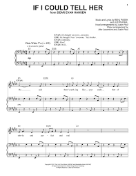 Pasek Paul If I Could Tell Her From Dear Evan Hansen Sheet Music Notes Chords Score Download Printable Pdf In 2020 Sheet Music Notes Sheet Music Music Notes