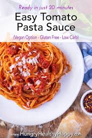 Easy Tomato Pasta Sauce Recipe Vegetarian Recipes Healthy Easy Tomato Pasta Sauce Healthy Pasta Recipes