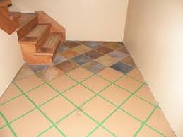 Stonehaven Simple Pleasures Hand Painted Faux Slate Tile Floor Painted Cement Floors Painted Concrete Floors Tile Floor