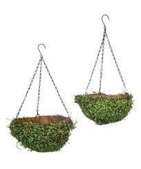 faux moss hanging planter planters basket iron plant hanger