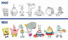 Comparación de los diseños originales de los personajes de Bob Esponja de  Stephen Hillenburg de 1997. ¿Quién cambió más? ¿Quién menos? : rspongebob