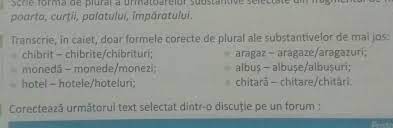Are o experiență enormă, două mandate de președinte, de aceea considerăm că este corect ca dumnealui să conducă această listă și acest bloc electoral, a menționat președintele psrm. Transcrie In Caiet Doar Formele Corecte De Plural Ale Substantivelor De Mai Jos Brainly Ro