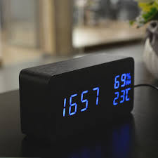 Aliexpress Com Buy Fibisonic Wood Wooden Led Alarm Clock Despertador Temperature Humidity Electronic Desktop Alarm Clock Led Alarm Clock Digital Table Clock