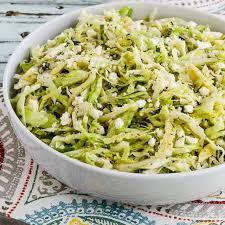 Greek Cabbage Salad With Feta And Fresh Thyme Recipe Yummly Recipe Cabbage Salad Low Carb Salad Calories In Vegetables