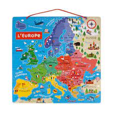 Freie karte für reisende und lehrer. Magnetische Europakarte Auf Franzosisch Magnetische Puzzle Janod