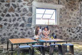 濟州島anthracite coffee舊倉庫改建的廢墟自然風咖啡館甜點