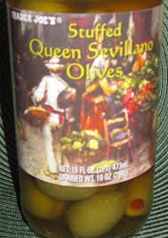 Trader Joe S Stuffed Queen Sevillano Olives These Are Fantastic Martini Olives Martini Olives Trader Joes Eat