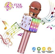 Bluefire Karaoke Mikrofon Bluetooth Mikrophon Mit Aufnahme Dynamisches Licht Drahtlose Tragbares Handmikrofon Mit Lautsprecher Fa Karaoke Mikrofon Lautsprecher