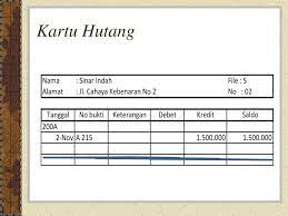 Materi akuntansi utang spesifikasi tujuan ini menjadi dasar untuk. Contoh Kartu Utang Cara Golden