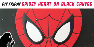 Valentine baskets valentine day boxes valentines for boys homemade valentines. Diy Friday Spider Man Heart On Black Canvas Frame Set To Stunning