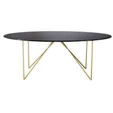 eettafel van zwart marmer en metaal voor 4 6 personen l200 izmir maisons du monde