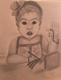 Pencil sketch of my granddaughter and one of her friends, “Don't worry…..” 