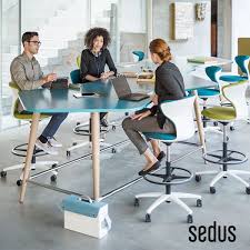 This black desk chair is all about style and comfort. Office Solutions Working At A High Desk Please Take A Seat High Desk High Desk Chair High Office Chair