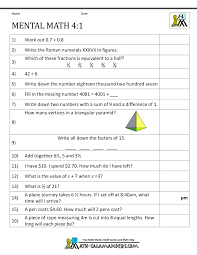 Mental Math 4th Grade Mental Maths Worksheets Mental Math Math Worksheets
