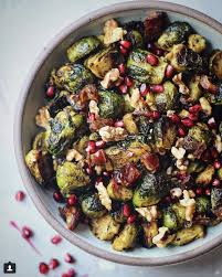 Charred Brussel Sprouts With Dates Walnuts In 2020 Roasted Brussel Sprouts Brussel Sprouts Pomegranate Recipes