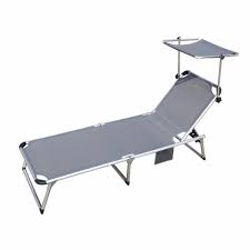 Chaise longue transat bain de soleil pliant avec pare. Transat Gris Clair Inclinable Avec Pare Soleil Ims Garden