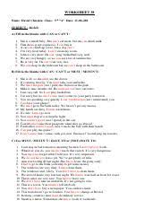 Parents nationwide trust ixl to help their kids reach their academic potential. Worksheet 38 Modal Verbs Solved Pdf Worksheet 38 Name David Chicaiza Class 3rd U201ca U201d Date Subject Modals A Fill In The Blanks With Can Or Can U2019t 1 Course Hero
