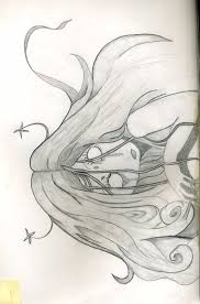 Black And White Sketch Artists Scary Girl Long Hair Creepy No Eyes Black And White Sketch Drawings Art Art Projects
