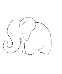 Elephants have highly developed brains, which 3 or 4 times larger than that of humans (but smaller in proportion to their body weight). How To Draw An Elephant For Kids Easy Draw Central Elephant Drawing Elephant Line Drawing Cartoon Elephant Drawing