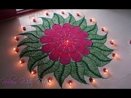 Beautiful Red Flower Rangoli Designs Colourful Designs For Competition And Festivals By Maya Flower Rangoli Rangoli Designs Rangoli Designs For Competition