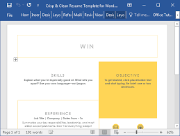 crisp & clean resume template for word