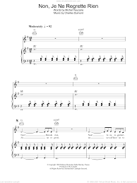Maybe you would like to learn more about one of these? Piaf Non Je Ne Regrette Rien Sheet Music For Voice Piano Or Guitar