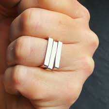 Silver Square Ring Square Silver Ring Mens Ring Square Square Rings Square Wedding Rings Mens Silver Rings