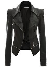 Doublju Faux Leather Power Shoulder Jacket Black Us Xl Doublju Http Www Amazon Com Dp Faux Leather Jacket Women Leather Jackets Women Vegan Leather Jacket