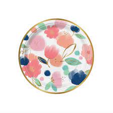 Colorful Floral Party Plates Floral Paper Plates Flower Plates Floral Plates
