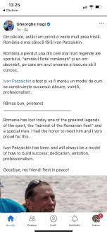 A murit canoistul ivan patzaichin, multiplu campion olimpic, mondial şi european. Mpenmtrfztedmm