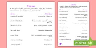 This set is often saved in the same folder as. Idiom Meaning Worksheet Teacher Made