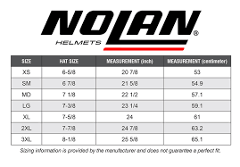 Nolan Size Chart Sydney City Motorcycles