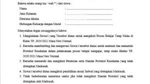 Disebut surat pribadi karena ditulis perseorangan dan dinas karena. Contoh Surat Pernyataan Orang Tua Wali Murid Memberikan Izin Untuk Belajar Di Masa New Normal Admin Bawean