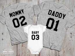 Mommy Daddy Baby 01 Father Mother Daughter Son T Shirts Mommy Etsy Daddy Shirts Daddy Baby Baby Shirts