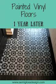 While vinyl is a popular flooring option for many rooms in a house, its color can fade because of exposure to sun or normal wear. Painted Vinyl Floor 1 Year Later Semigloss Design