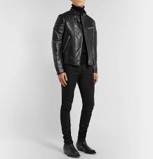 Black Slim Fit Leather Jacket Tom Ford In 2021 Leather Jacket Tom Ford Clothing Givenchy Boots