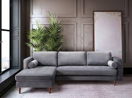 Choose from various styles, colors & shapes. Charles Mid Century Modern Velvet Sectional In Gray Or Blue Modern Digs
