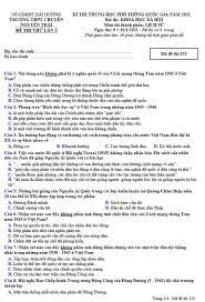 Cấu trúc đề thi thpt quốc gia môn toán năm 2021. Ä'á» Thi Thá»­ Tá»'t Nghiá»‡p Mon Sá»­ 2021 Láº§n 1 Cá»§a Chuyen Nguyá»…n Trai