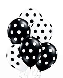 Black And White Dots Robot Check Polka Dot Balloons Polka Dot Art Black And White Balloons