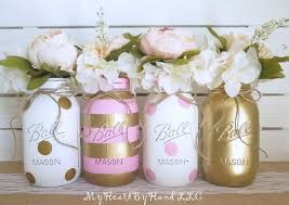 Baby Shower Decorations Girl Baby Shower Decor Baby Shower Mason Jars Pink A Gold Baby Shower Decorations Girl Baby Shower Decorations Mason Jar Baby Shower