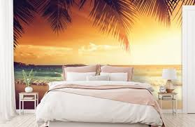 fotobehang oranje zonsondergang slaapkamer inrichten fotobehang zonsondergangen