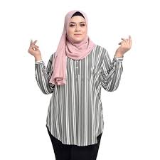 Smart casual clothing ideas for women. Plus Size Muslimah Smart Stripe Casual Blouse Women S Fashion Clothes Tops On Carousell