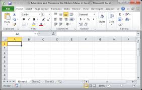 Minimize Or Maximize The Ribbon Menu In Excel Excel Tutorials Excel Computer Help