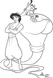 Genie Aladdin Coloring Disney Coloring Pages Cartoon Coloring Pages Princess Coloring Pages